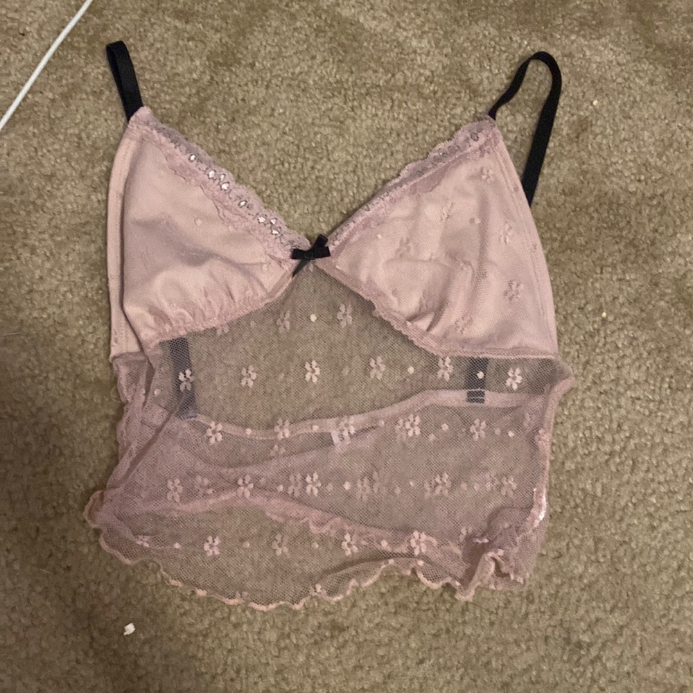 pink lace floral top